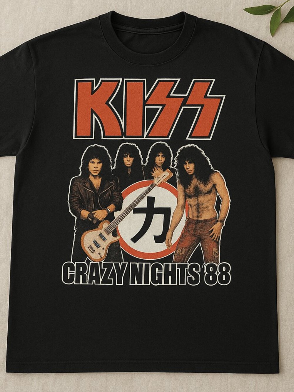KISS Crazy Nights 88 Graphic Band T-Shirt Black Rock Music Concert Tee